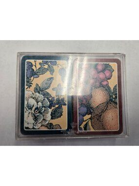 Vintage Hallmark Fruit and Flower Double Pack Playing Cards Complete Collectible